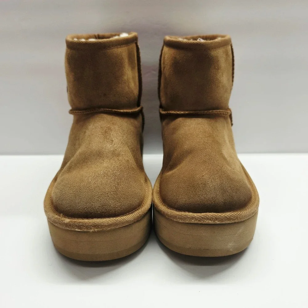 UGG Classic Mini Platform Kids Size 3 Chestnut Suede Boots 1143700K